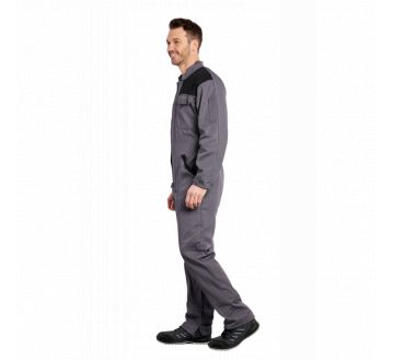 COMBINAISON DE TRAVAIL OCTAVE DOUBLE FG GRIS/NOIR - PBV