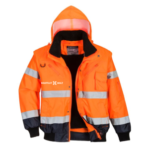 BLOUSON HAUTE VISIBILITE C465 ORANGE FLUO/MARINE -...