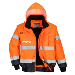 BLOUSON HAUTE VISIBILITE C465 ORANGE FLUO/MARINE -...