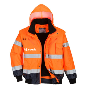 BLOUSON HAUTE VISIBILITE C465 ORANGE FLUO/MARINE -...