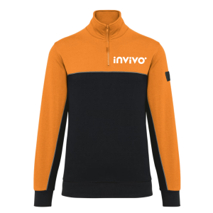 SWEAT COL ZIP WK404 - TOPTEX + TRANSFERT COEUR "INVIVO" 1...