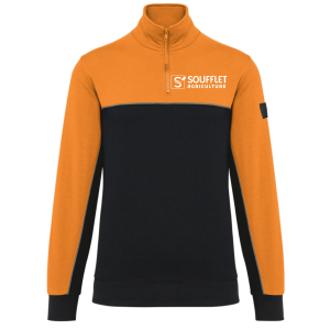 SWEAT COL ZIP WK404 - TOPTEX +TRANSFERT COEUR "SOUFFLET...