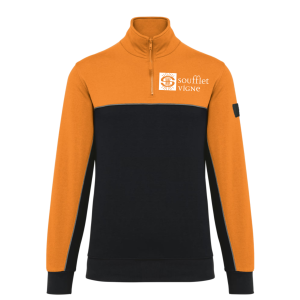 SWEAT COL ZIP WK404 - TOPTEX + TRANSFERT COEUR "SOUFFLET...