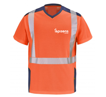 TEE-SHIRT HAUTE VISIBILITE ANTI-UV GHARBI 9T84 - CEPOVETT + TRANSFERT COEUR "EPISENS" 1 COULEUR : BLANC