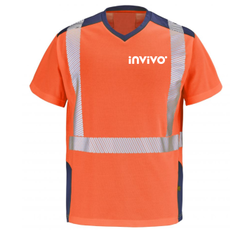 TEE-SHIRT HAUTE VISIBILITE ANTI-UV GHARBI 9T84 - CEPOVETT + TRANSFERT COEUR "INVIVO" 1 COULEUR : BLANC