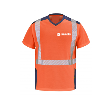 TEE-SHIRT HAUTE VISIBILITE ANTI-UV GHARBI 9T84 - CEPOVETT + TRANSFERT COEUR "IS SEEDS" 1 COULEUR : BLANC