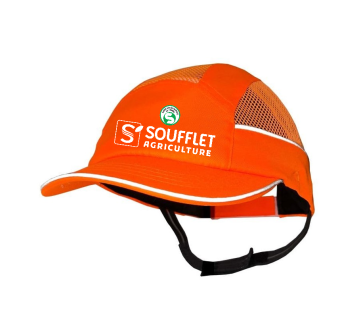 CASQUETTE SURFLEX FLUO 5CM + BANDE RETRO + TRANSFERT CASQUETTE "SOUFFLET AGRICULTURE+SST"