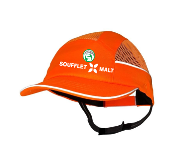 CASQUETTE SURFLEX FLUO 5CM + BANDE RETRO + TRANSFERT CASQUETTE "SOUFFLET MALTERIE + SST"