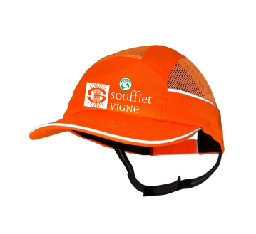 CASQUETTE SURFLEX FLUO 5CM + BANDE RETRO + TRANSFERT CASQUETTE "SOUFFLET VIGNE+SST"