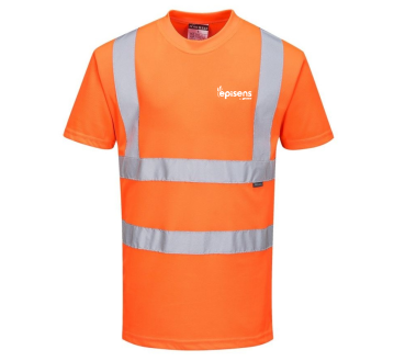 TEE SHIRT HAUTE VISIBILITE ORANGE CL2 RT23 - PORTWEST + TRANSFERT COEUR "EPISENS" 1 COULEUR : BLANC
