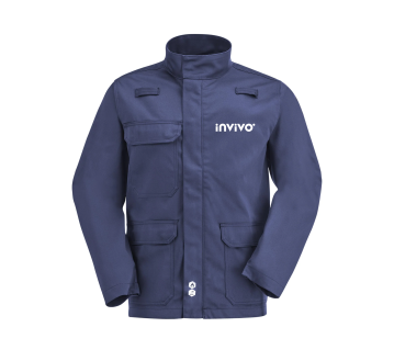 VESTE DE TRAVAIL MULTIRISQUES 9D13 - CEPOVETT + TRANSFERT COEUR "INVIVO" 1 COULEUR : BLANC