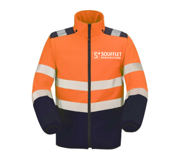 SOFTSHELL HV OURAL MANCHES AMOVIBLES 9S05 - CEPOVETT + TRANSFERT COEUR "SOUFFLET AGRICULTURE" 1 COULEUR : BLANC
