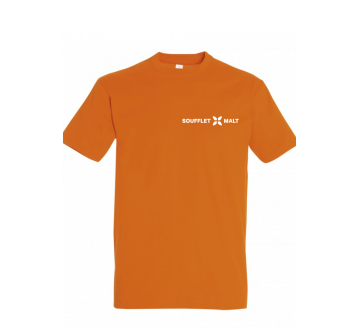 TEE-SHIRT IMPERIAL HOMME 11500 COL ROND - SOL'S + TRANSFERT COEUR "MALTERIES SOUFFLET" 1 COULEUR : BLANC