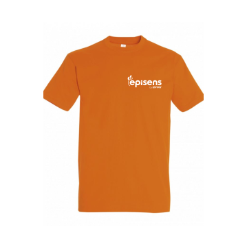 TEE-SHIRT IMPERIAL HOMME 11500 COL ROND - SOL'S +TRANSFERT COEUR "EPISENS" 1 COULEUR : BLANC