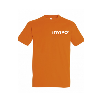 TEE-SHIRT IMPERIAL HOMME 11500 COL ROND - SOL'S + TRANSFERT COEUR "INVIVO" 1 COULEUR : BLANC