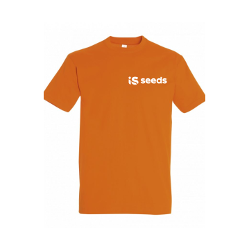 TEE-SHIRT IMPERIAL HOMME 11500 COL ROND - SOL'S + TRANSFERT COEUR "IS SEEDS" 1 COULEUR : BLANC