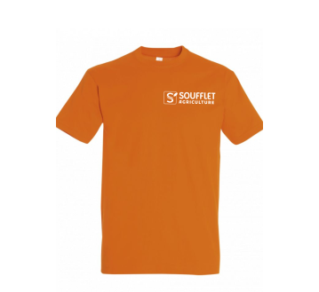 TEE-SHIRT IMPERIAL HOMME 11500 COL ROND - SOL'S + TRANSFERT COEUR "SOUFFLET AGRICULTURE" 1 COULEUR : BLANC