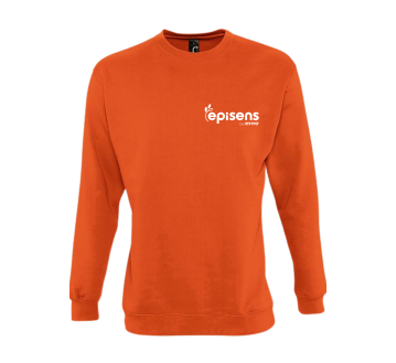 SWEAT UNISEXE NEW SUPREME 13250 - SOL'S + TRANSFERT COEUR "EPISENS" 1 COULEUR : BLANC